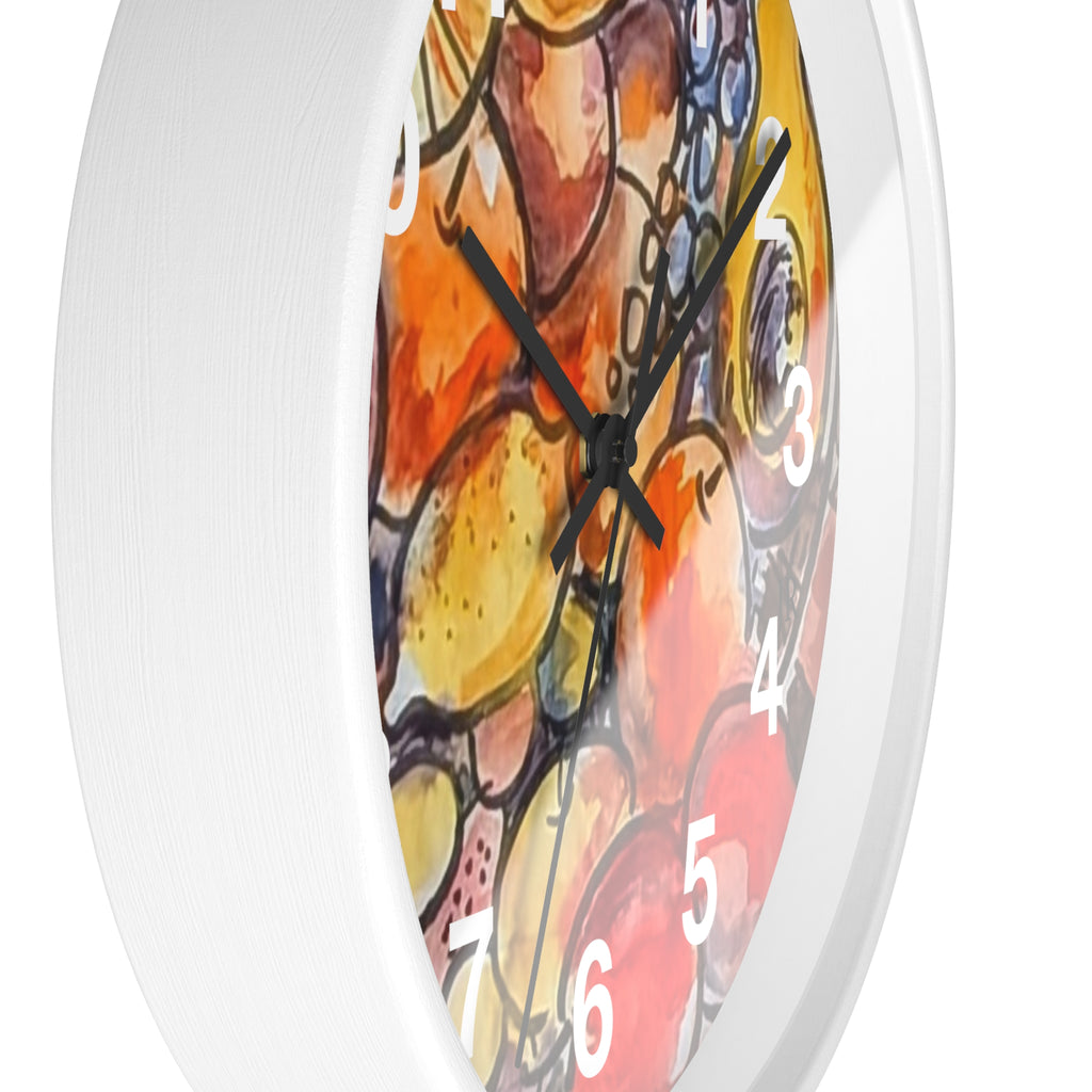 Fruit Watercolor Wall Clock — Bright Kitchen Decorative Clock