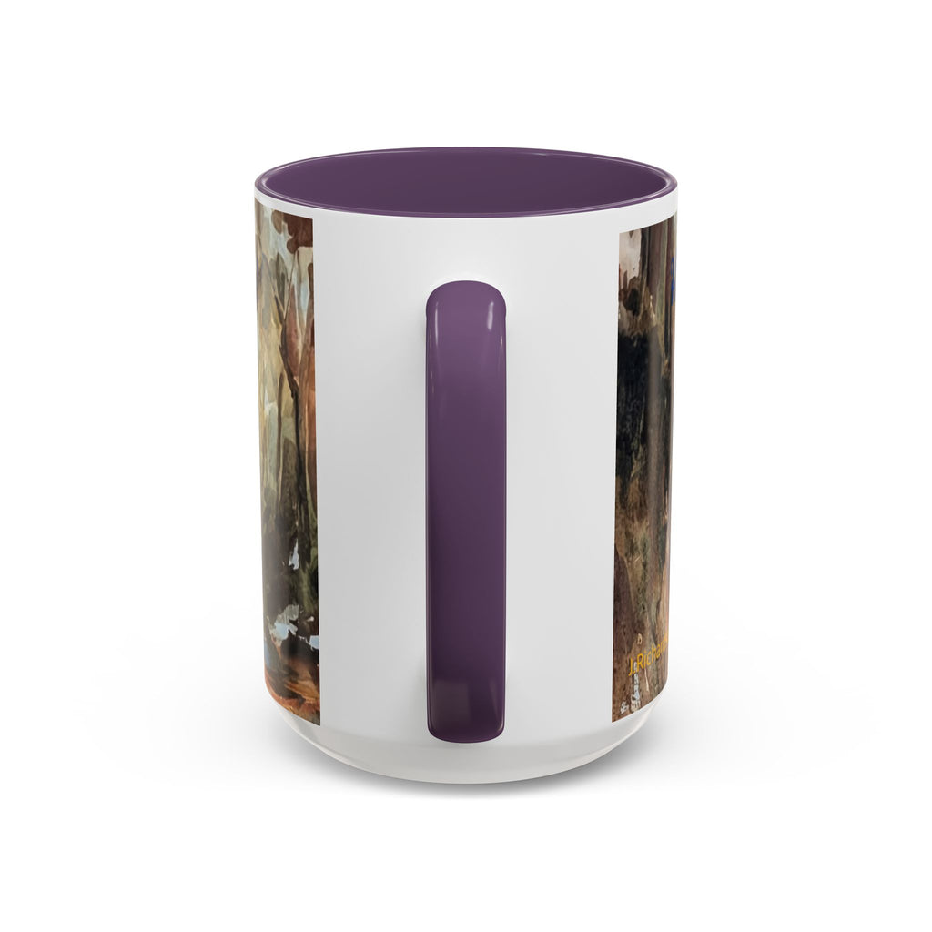 Autumn Woodland Coffee Mug — Painterly Fall Forest Trail Accent Mug