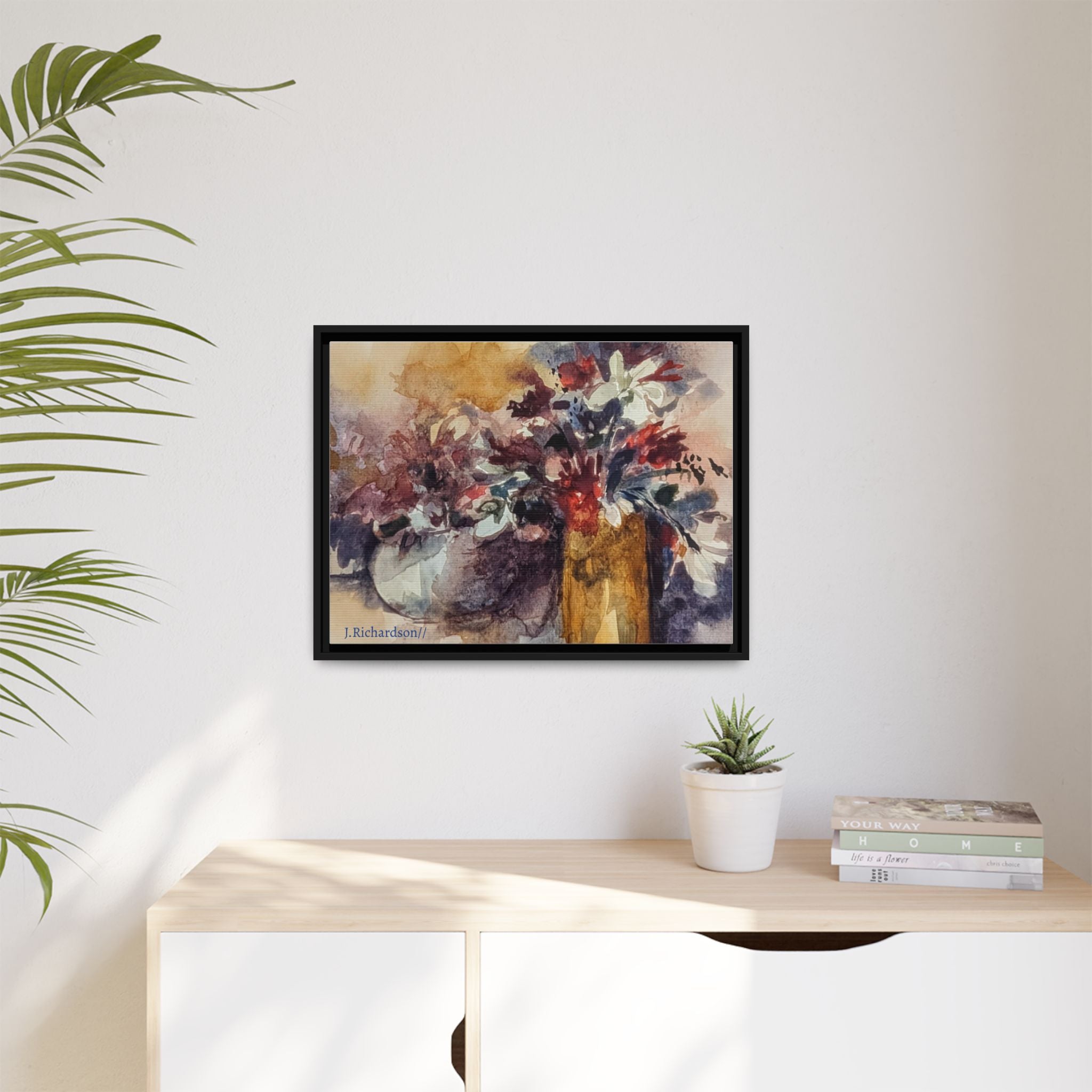 Floral still life Framed Matte Canvas Wall Art