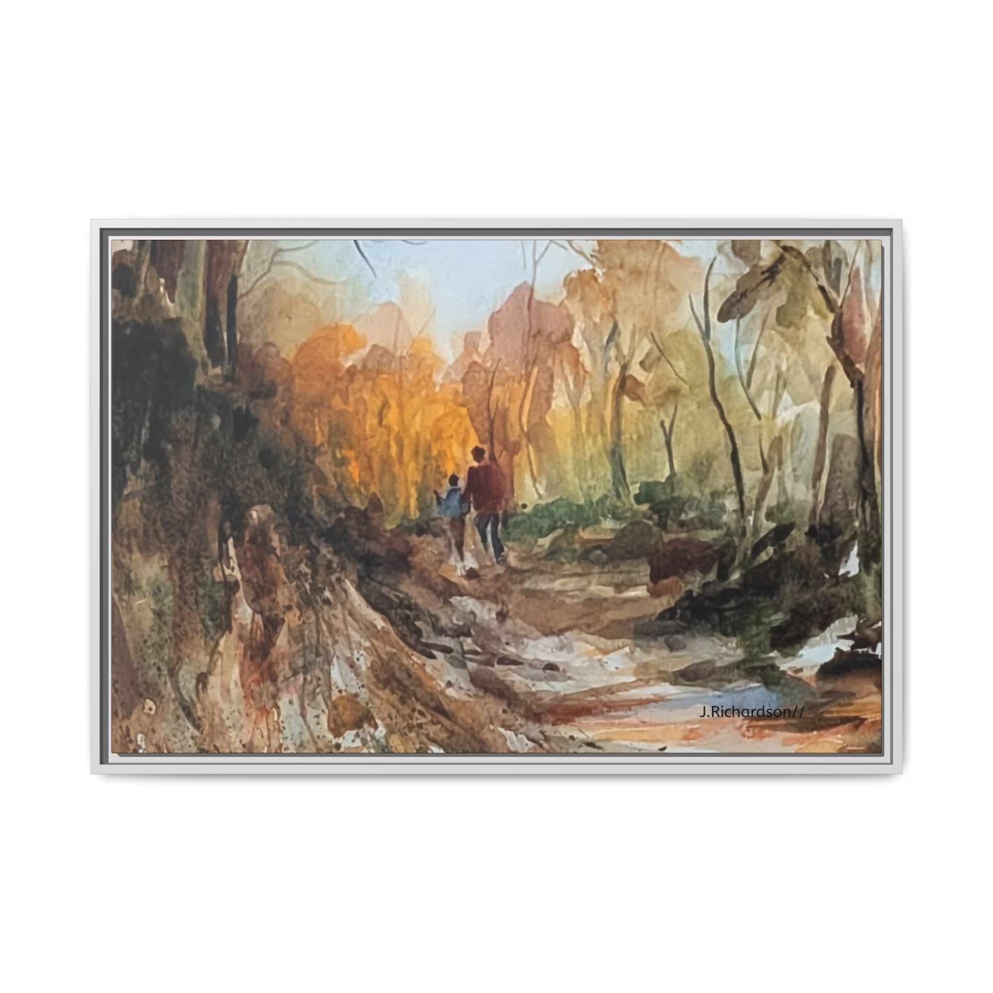 "Into the woods" by JR Framed Matte Canvas,   Multi-color frames)