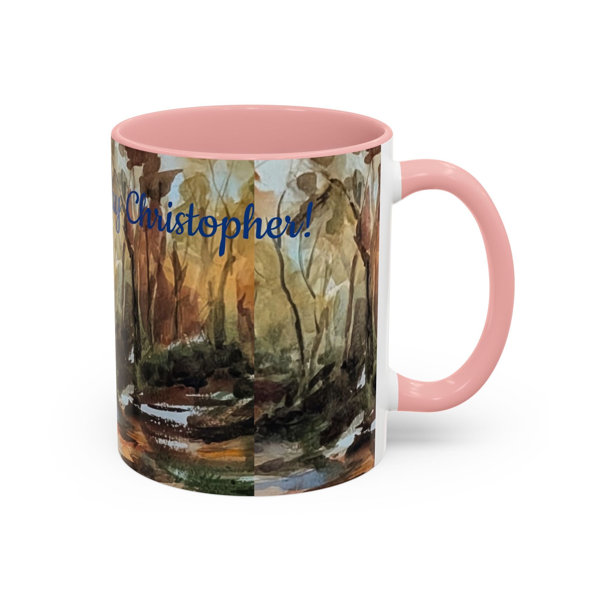 Autumn Woodland Coffee Mug — Painterly Fall Forest Trail Accent Mug