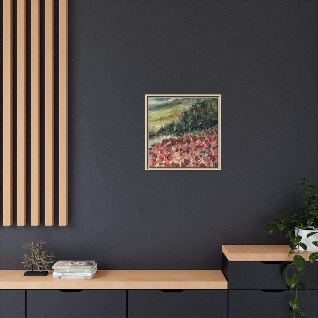 Framed Poppies landscape Matte Canvas,   Multi-color frames)