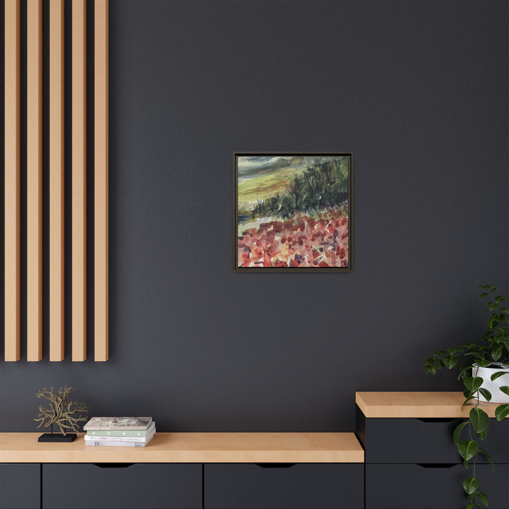 Framed Poppies landscape Matte Canvas,   Multi-color frames)