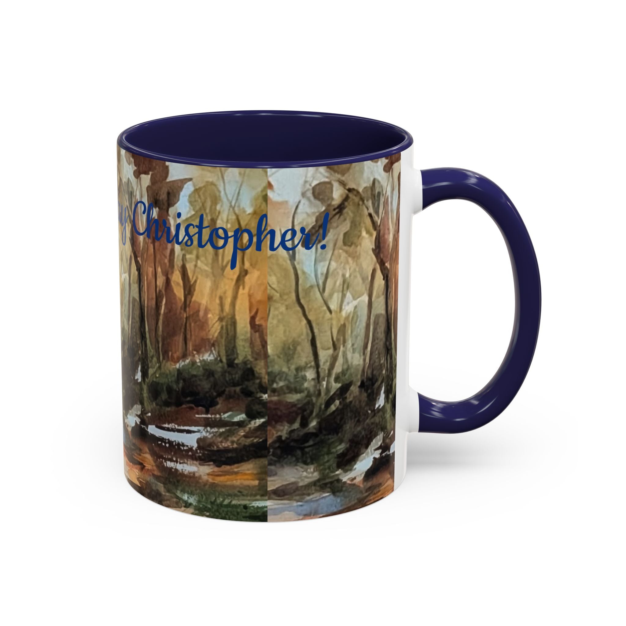 Autumn Woodland Coffee Mug — Painterly Fall Forest Trail Accent Mug