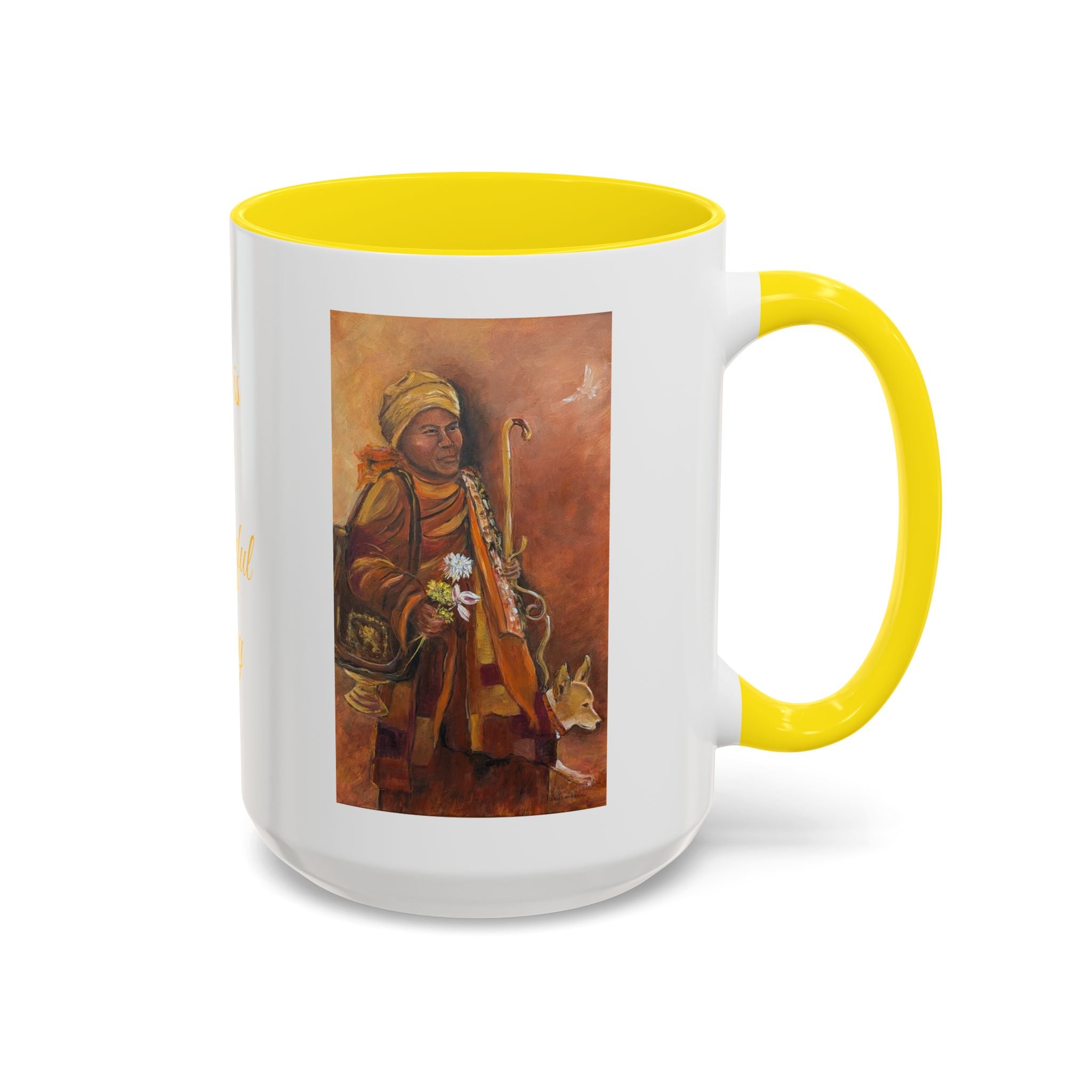 Peaceful Monk Accent Coffee Mug — Inspiration Art (11/15oz)