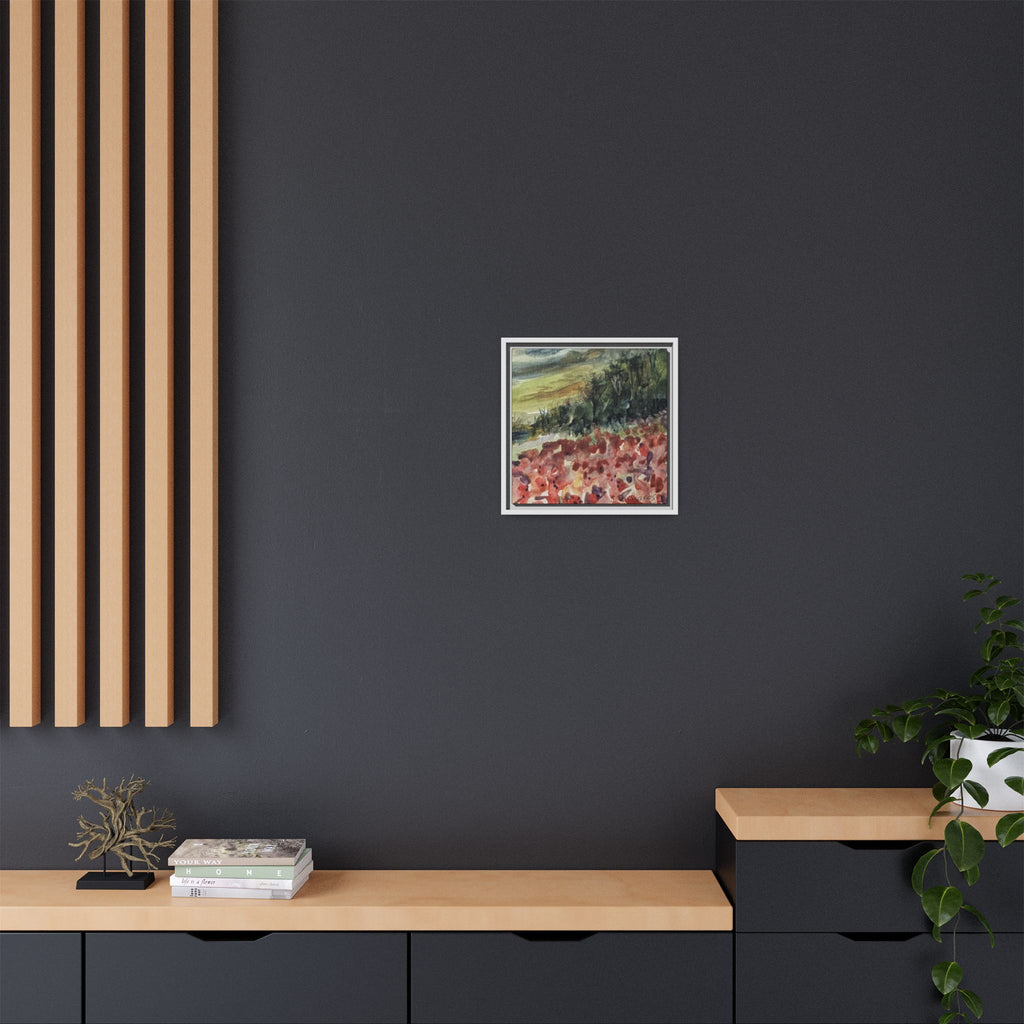 Framed Poppies landscape Matte Canvas,   Multi-color frames)