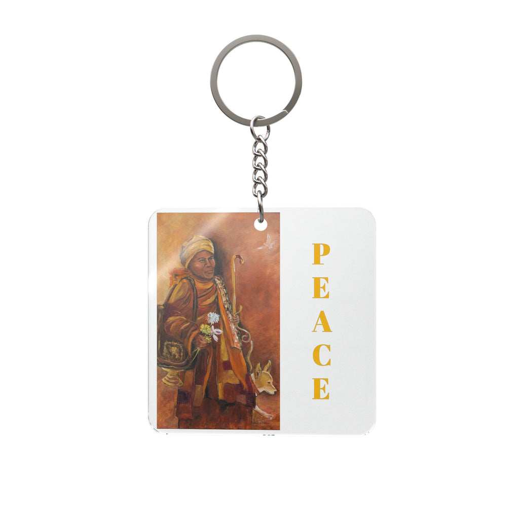 Monk Peaceful Key ring Spiritual Art