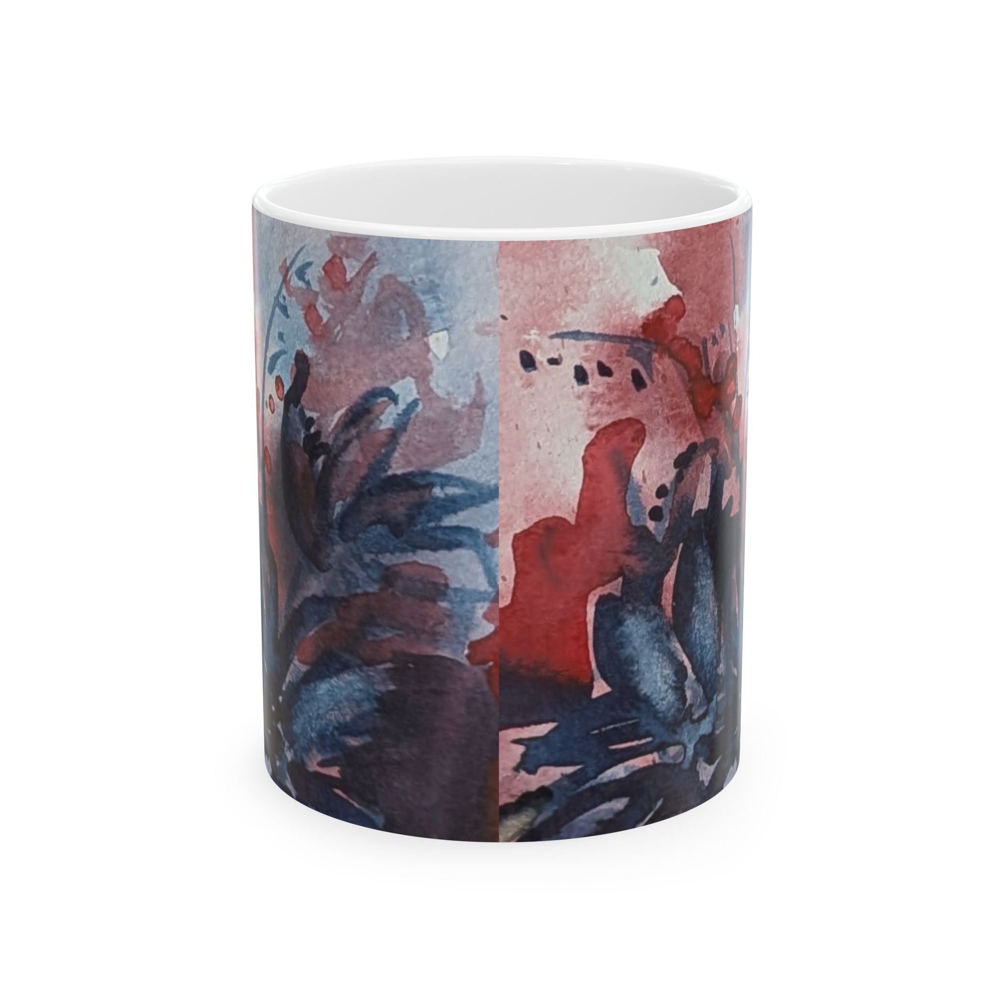 Dark Floral  Ceramic Mug –  Abstract Coffee Cup (11oz & 15oz)
