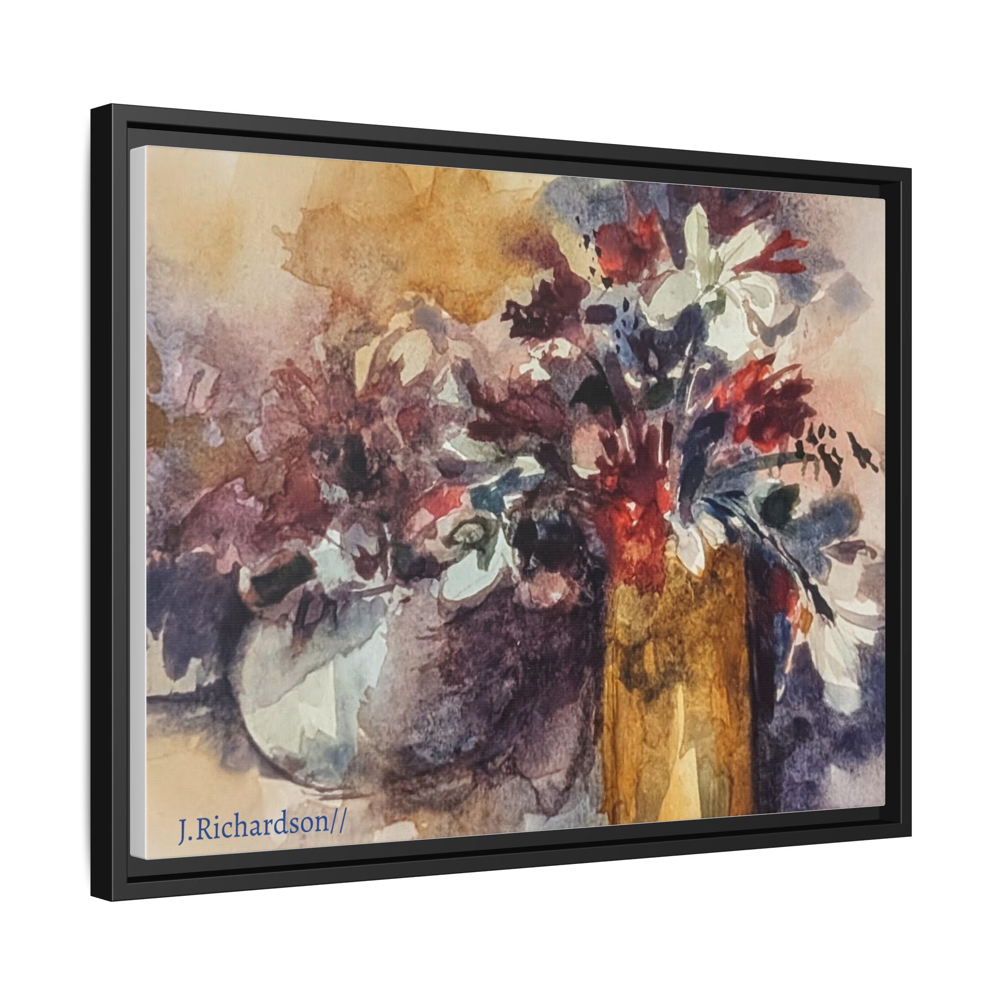 Floral still life Framed Matte Canvas Wall Art