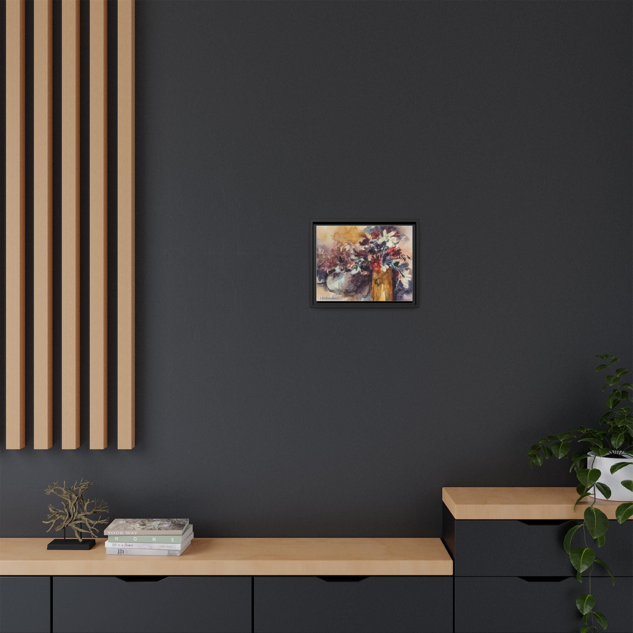 Floral still life Framed Matte Canvas Wall Art