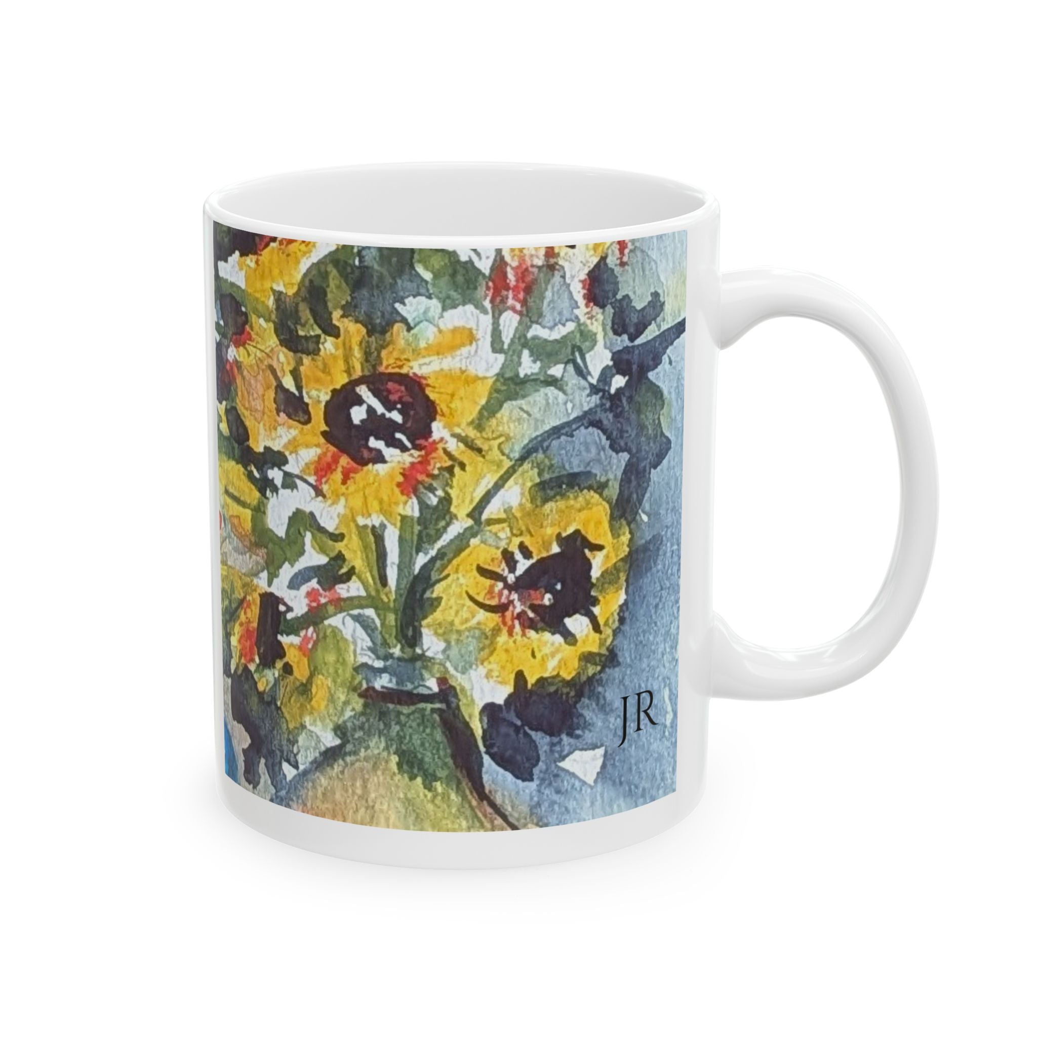 Daisies in a vase Ceramic Mug – Impressionist Bouquet Coffee Cup (11oz & 15oz)