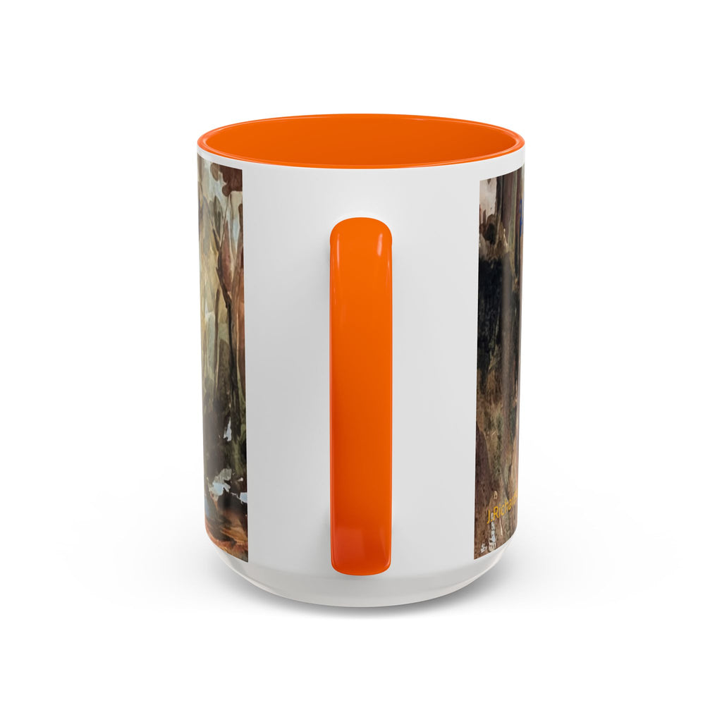 Autumn Woodland Coffee Mug — Painterly Fall Forest Trail Accent Mug