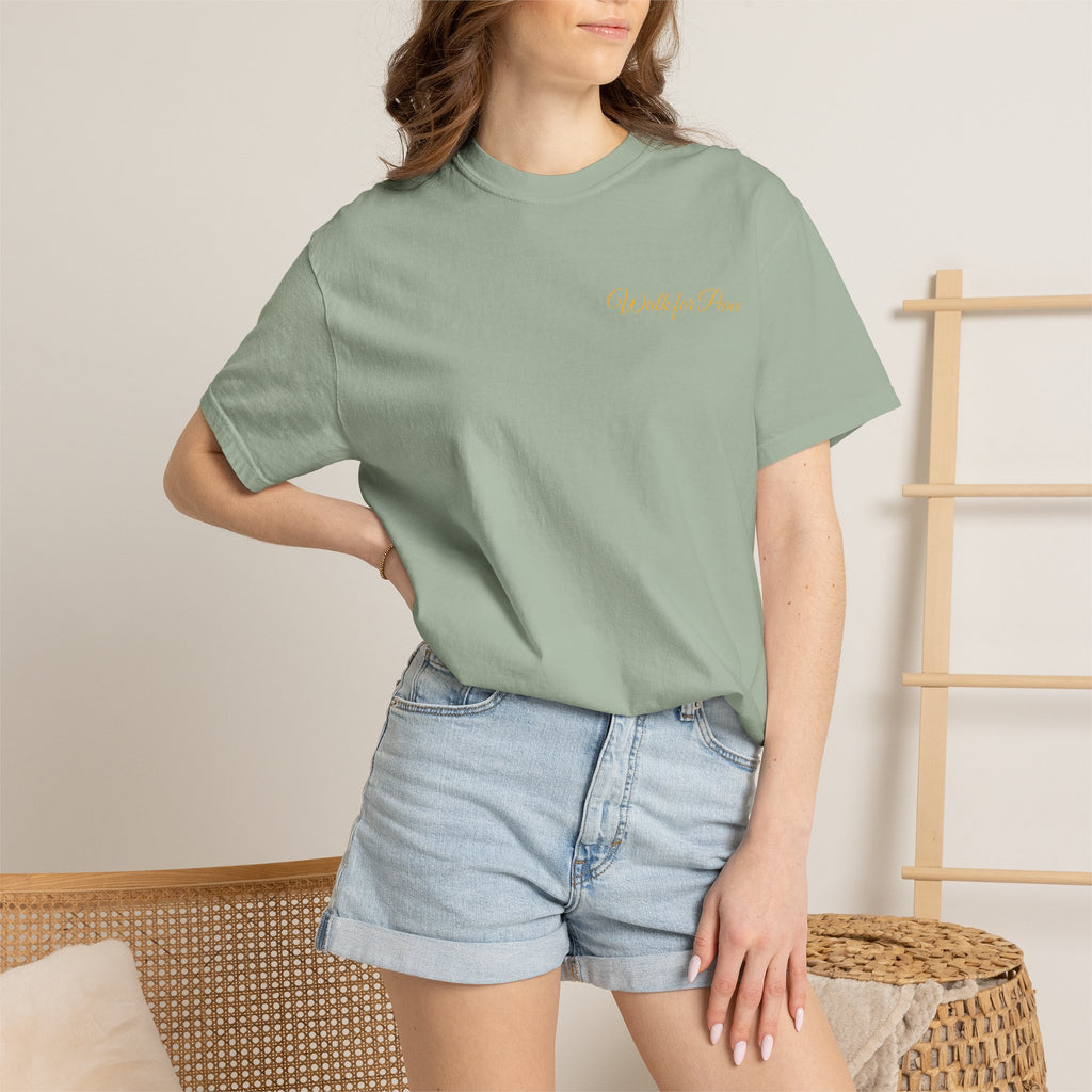 "Walk for Peace," Back design, Unisex Garment-Dyed T-shirt