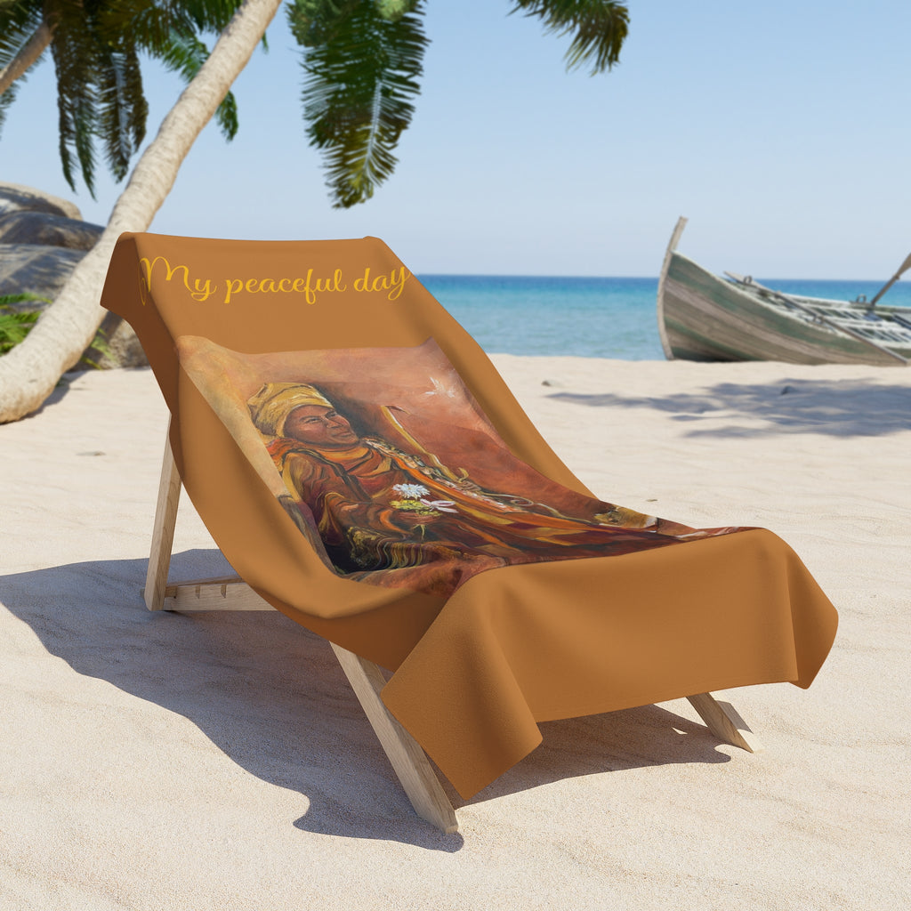 Buddha Meditation Beach Towel — Serene Yoga & Spa Towel with Lotus Motif