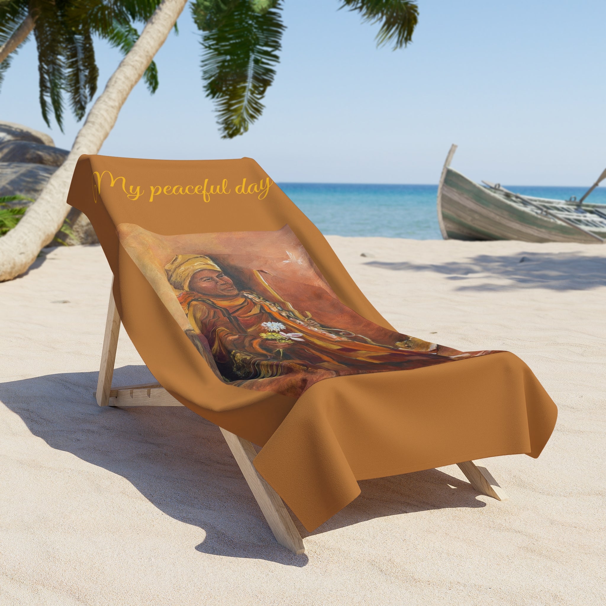Buddha Meditation Beach Towel — Serene Yoga & Spa Towel with Lotus Motif