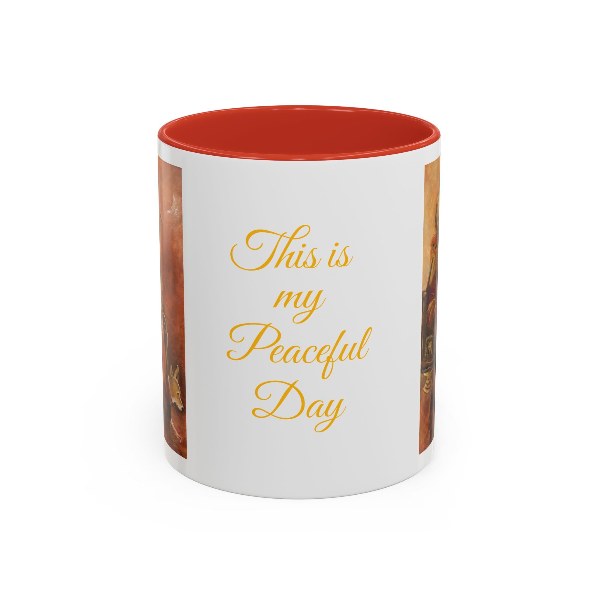 Peaceful Monk Accent Coffee Mug — Inspiration Art (11/15oz)
