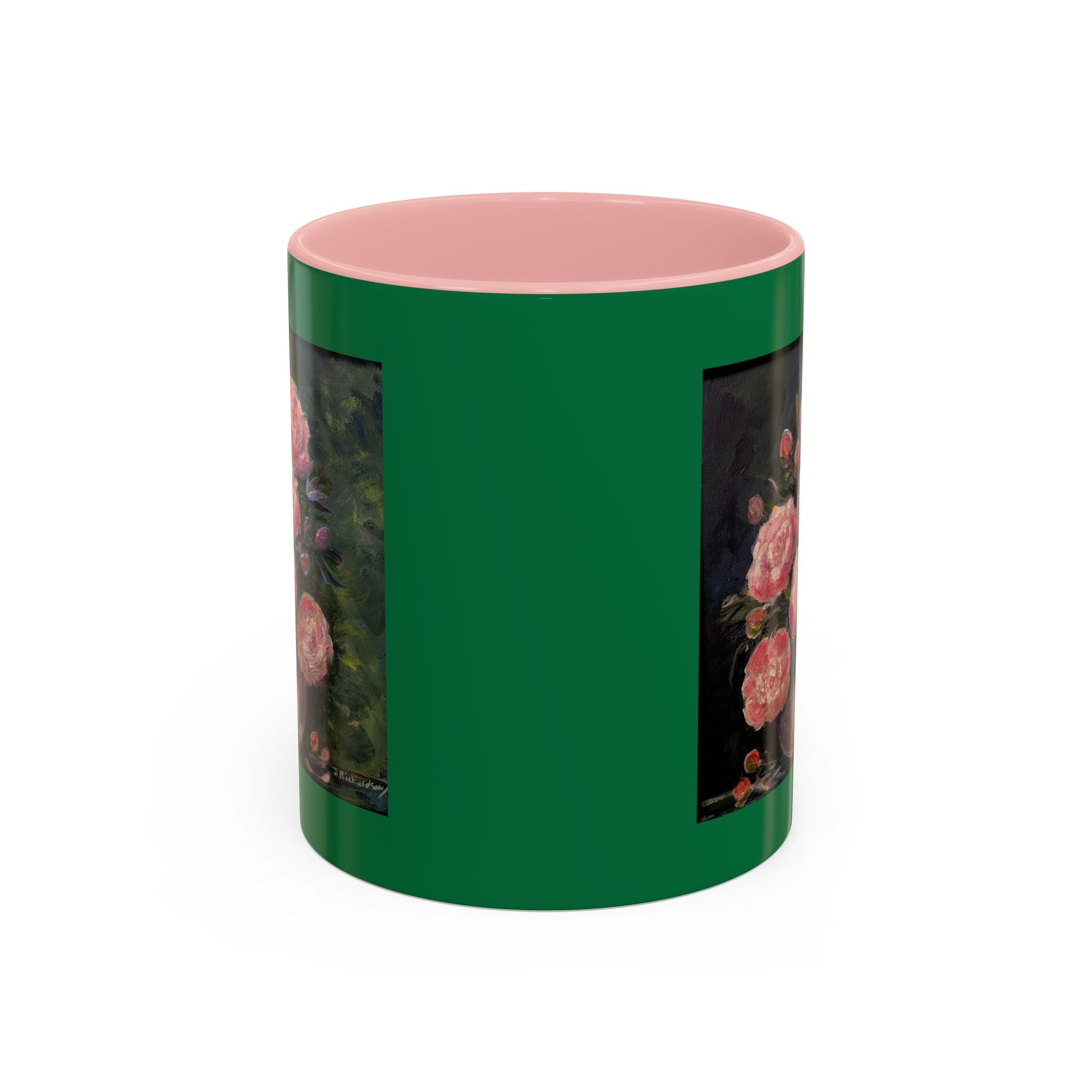 Pink Peony Bouquet Accent Coffee Mug — Floral Tea Cup for Garden Lovers