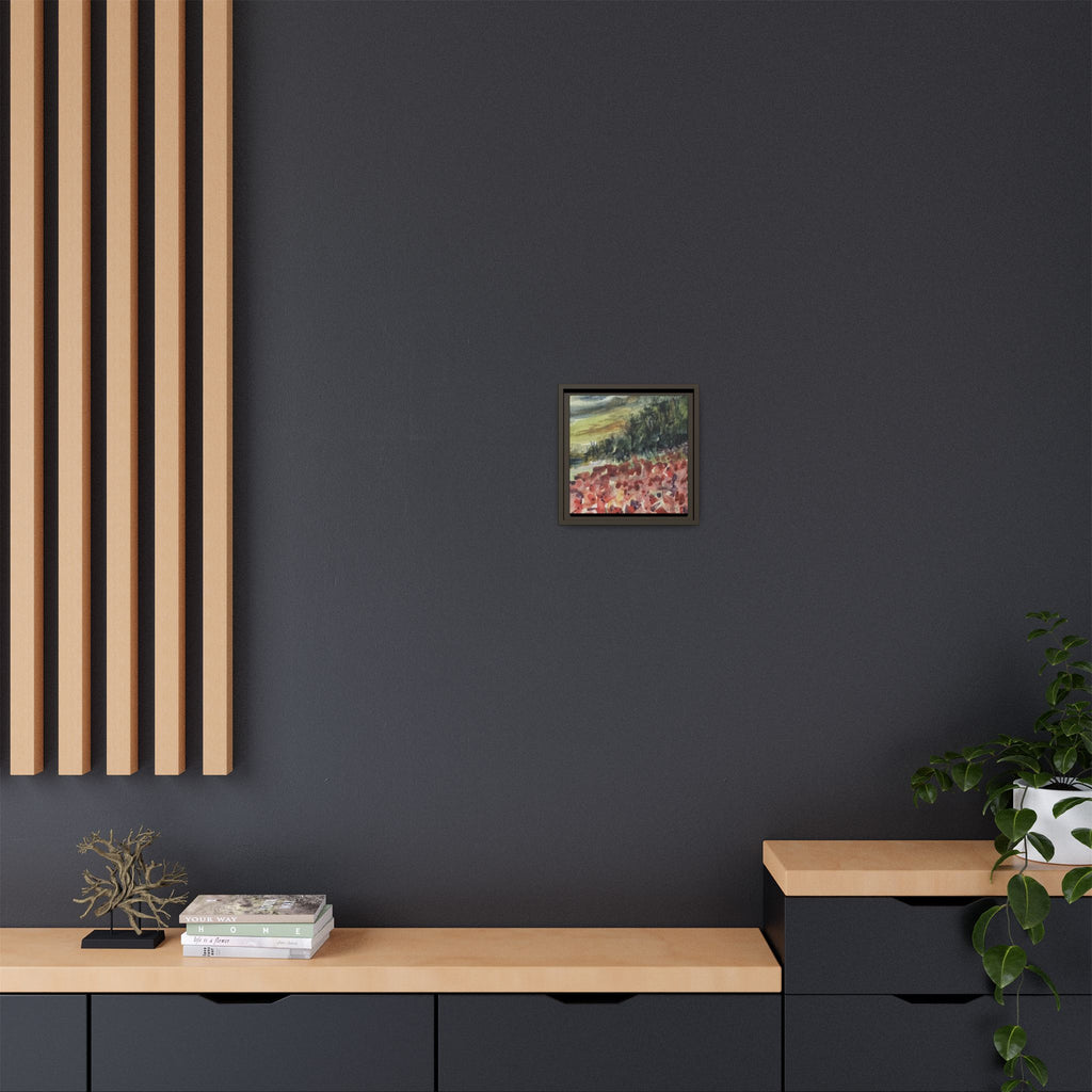 Framed Poppies landscape Matte Canvas,   Multi-color frames)