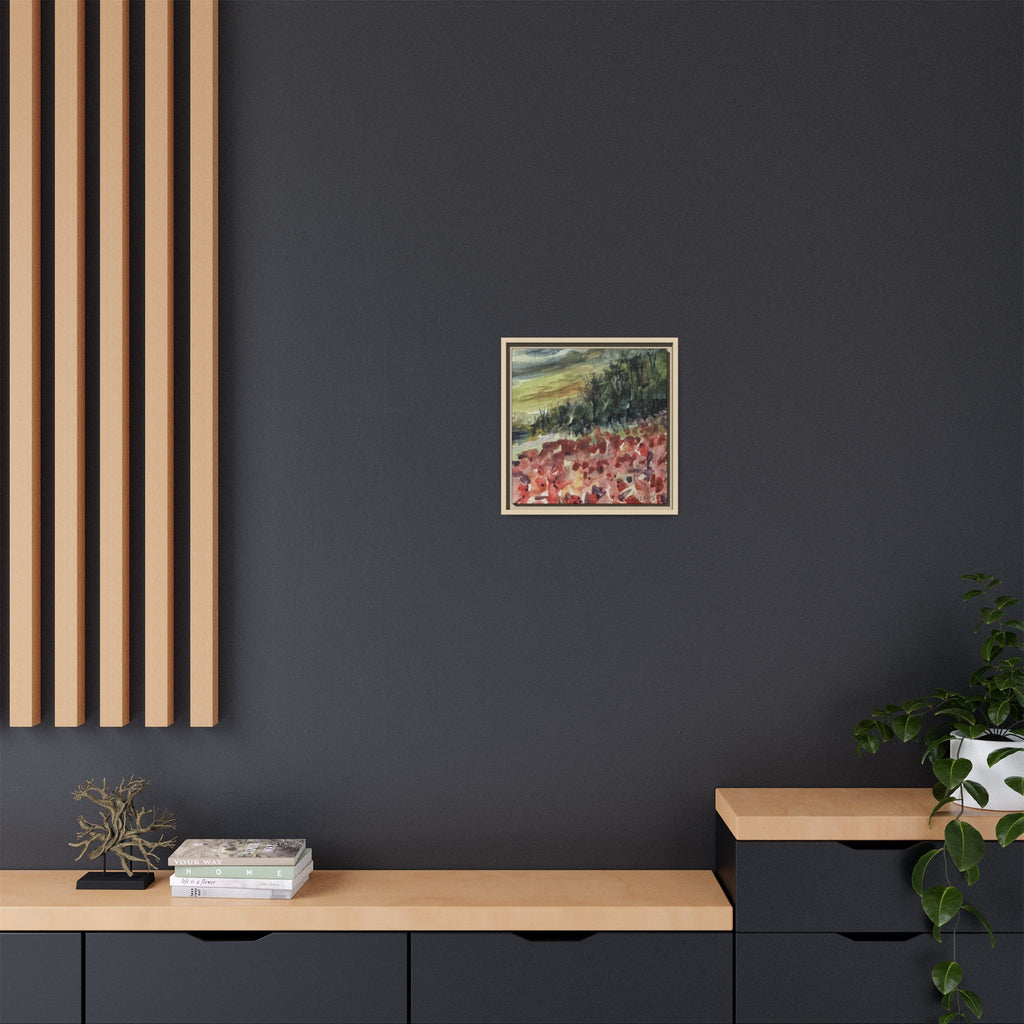 Framed Poppies landscape Matte Canvas,   Multi-color frames)