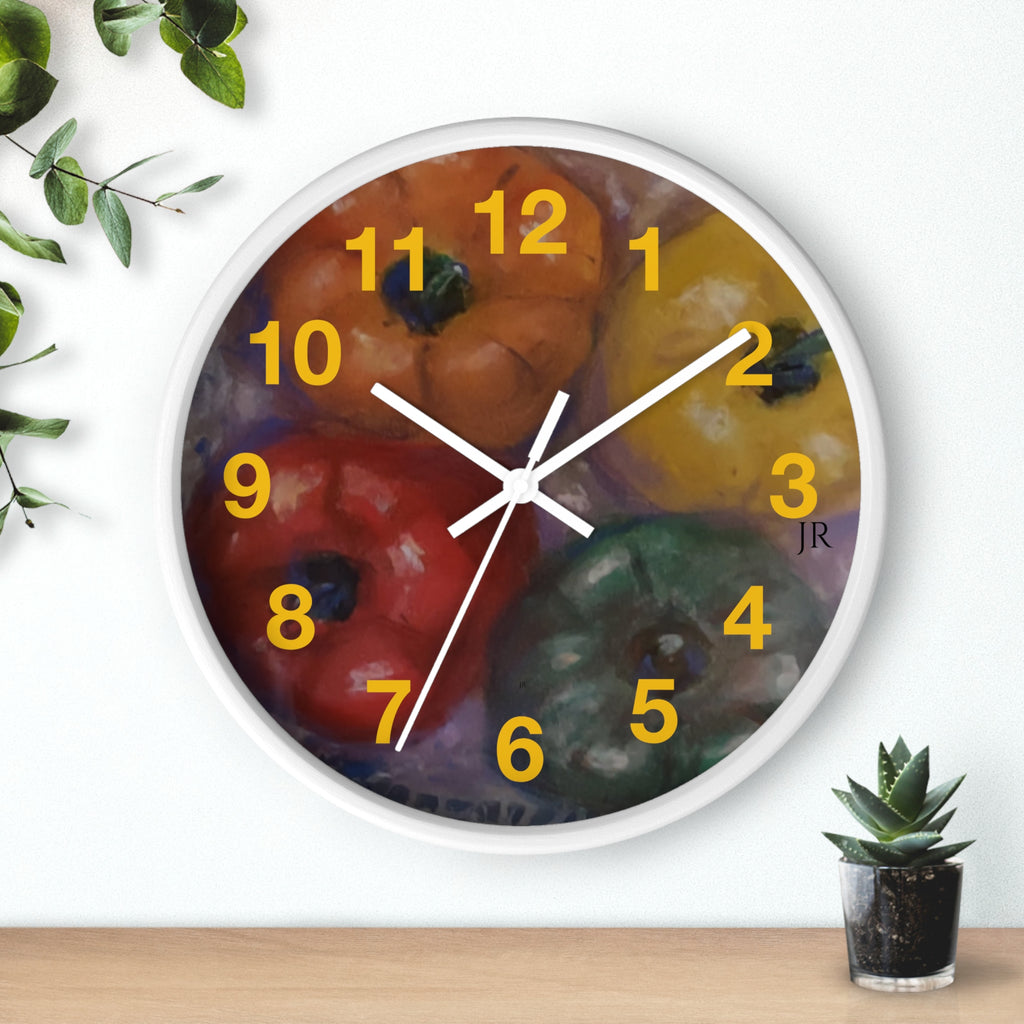 Colorful Pepper Wall Clock —  Kitchen Decor