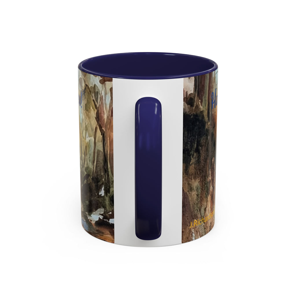 Autumn Woodland Coffee Mug — Painterly Fall Forest Trail Accent Mug