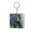 Square Keychain -  Black Bear watercolor oArt Keyring