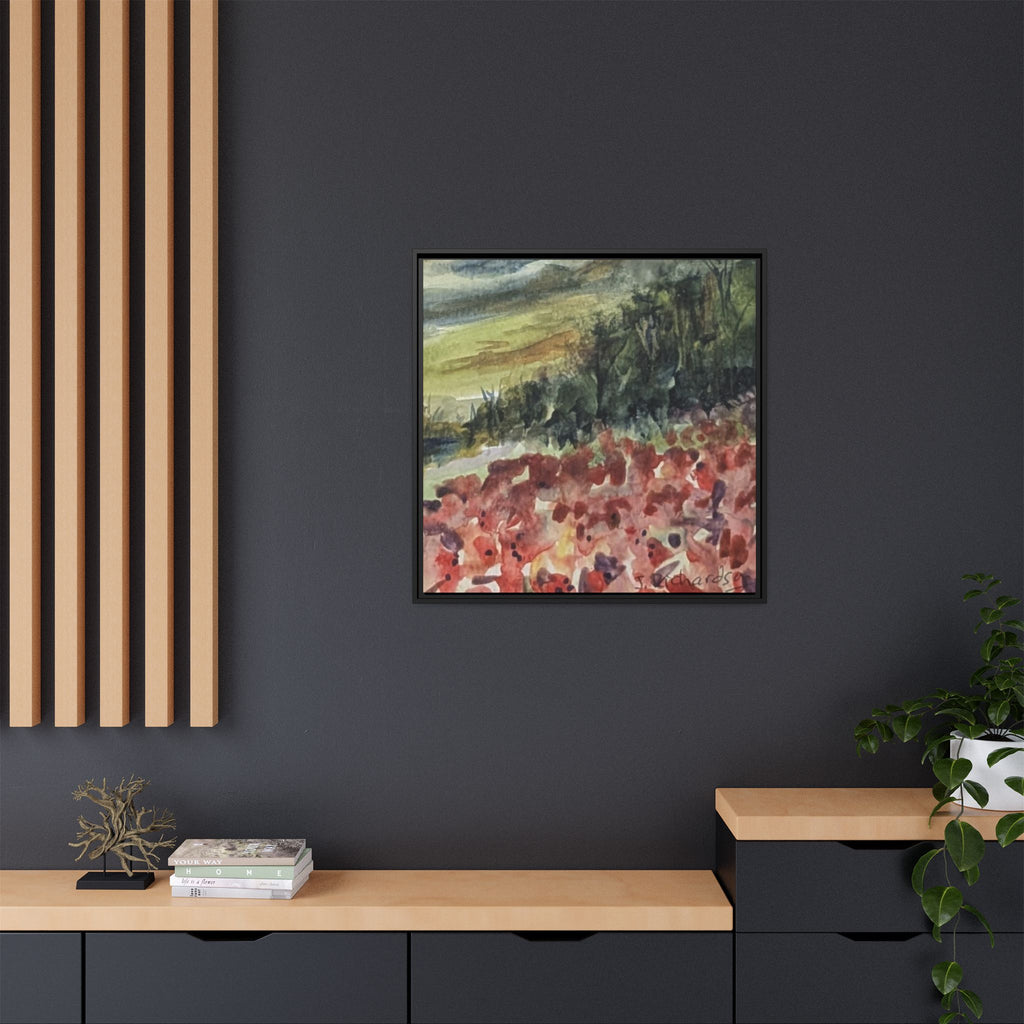 Framed Poppies landscape Matte Canvas,   Multi-color frames)