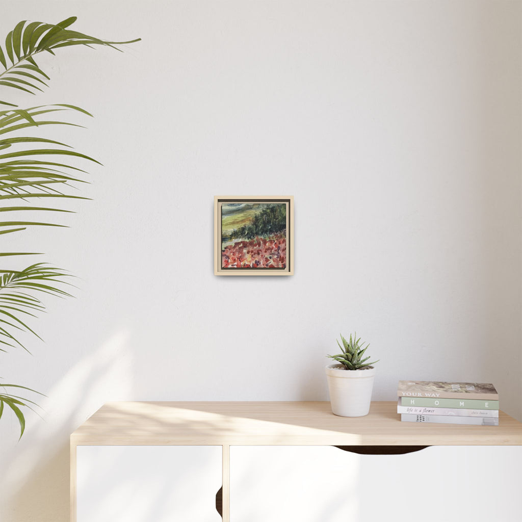 Framed Poppies landscape Matte Canvas,   Multi-color frames)