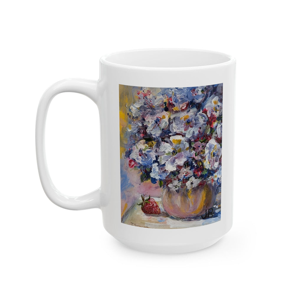 Floral Still Life Ceramic Mug – Impressionist Bouquet Coffee Cup (11oz & 15oz)