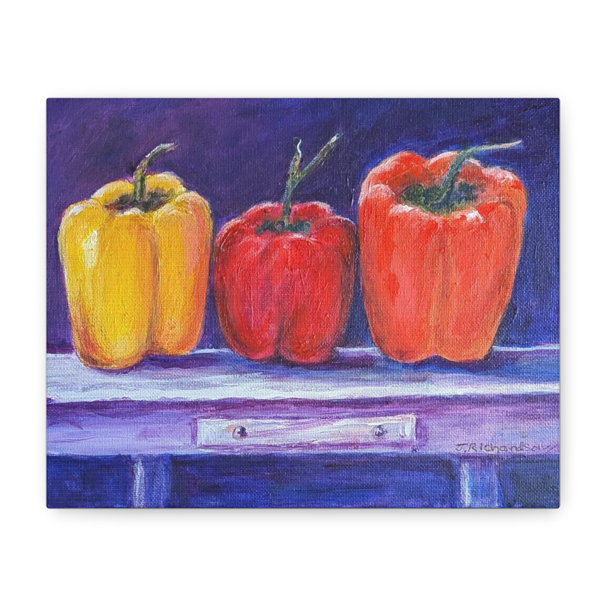 "3 Peppers" by JR, printed on canvas, Stretched, 1.25"