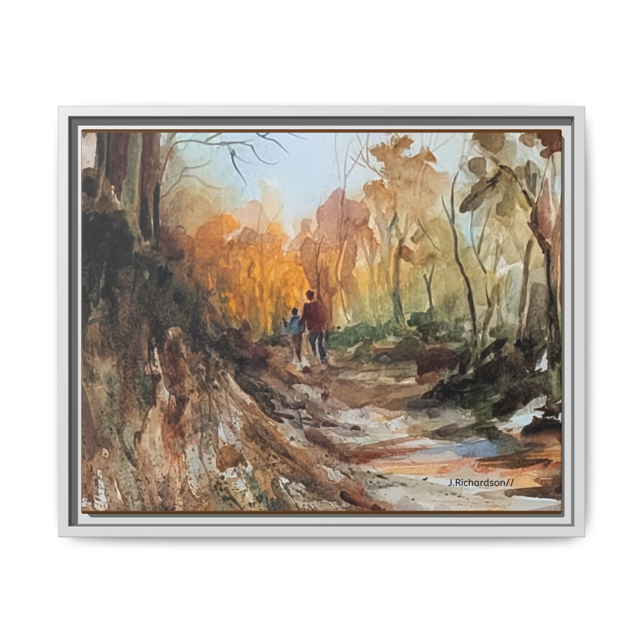 "Into the woods" by JR Framed Matte Canvas,   Multi-color frames)