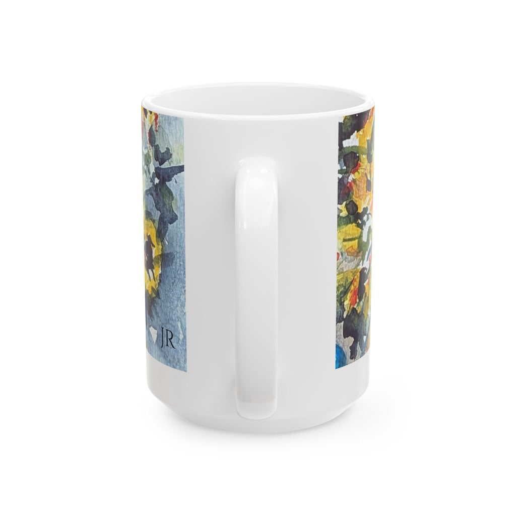 Daisies in a vase Ceramic Mug – Impressionist Bouquet Coffee Cup (11oz & 15oz)