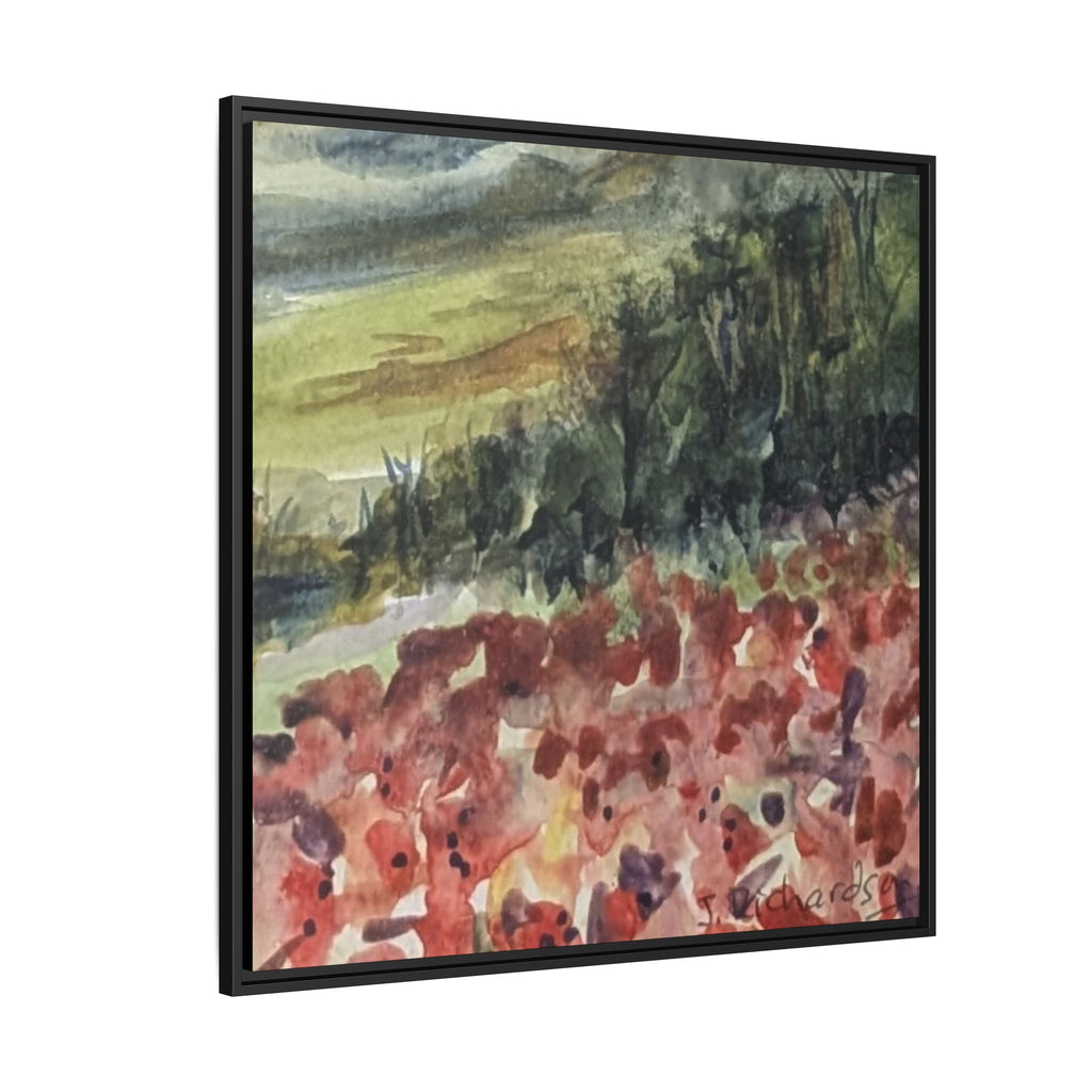 Framed Poppies landscape Matte Canvas,   Multi-color frames)