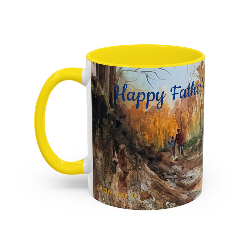 Autumn Woodland Coffee Mug — Painterly Fall Forest Trail Accent Mug