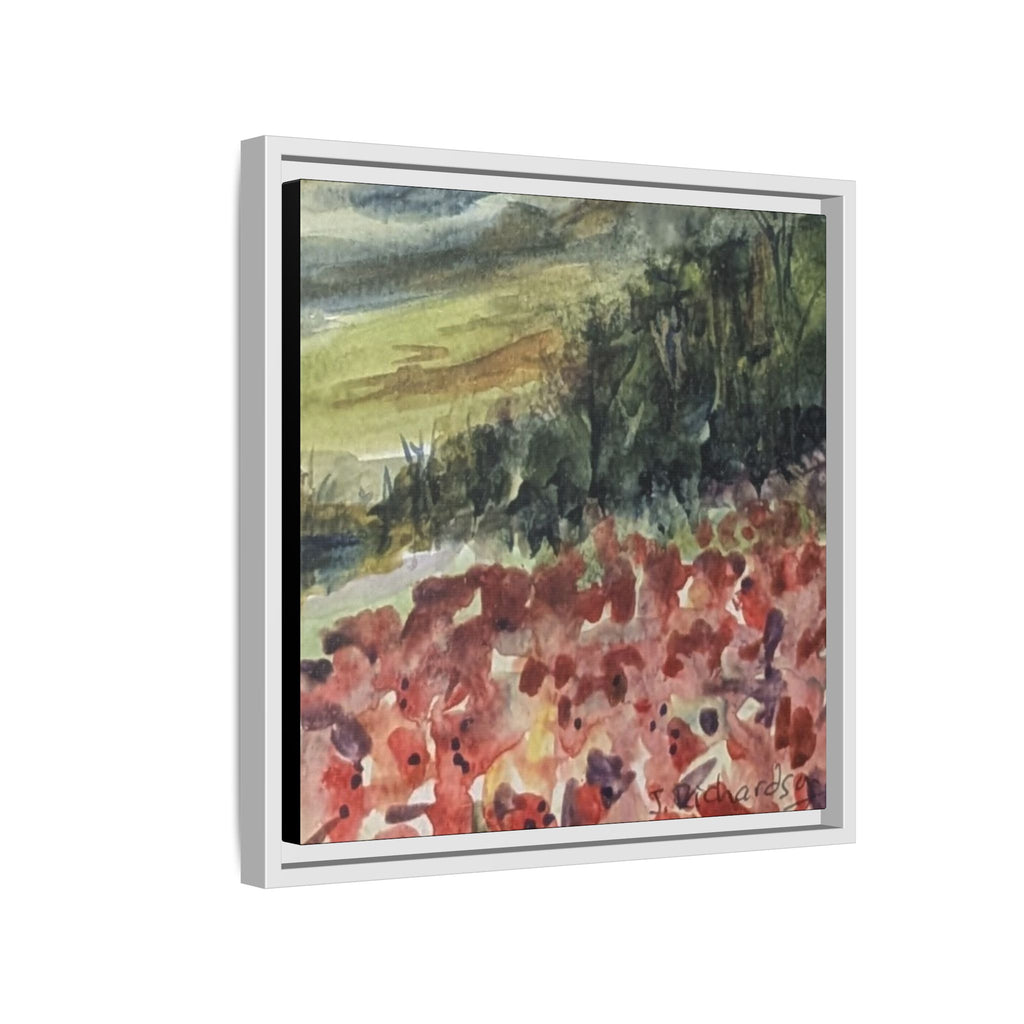 Framed Poppies landscape Matte Canvas,   Multi-color frames)