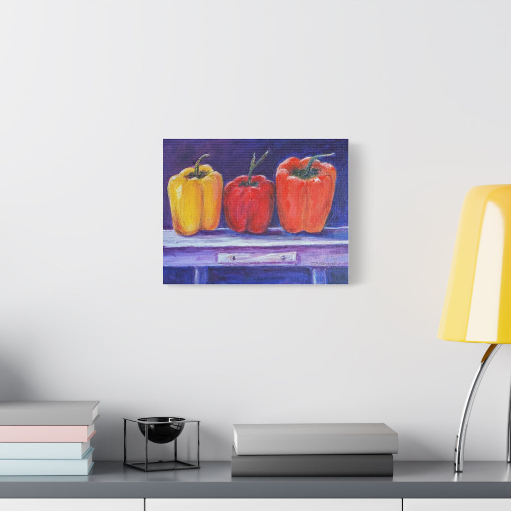 "3 Peppers" by JR, printed on canvas, Stretched, 1.25"