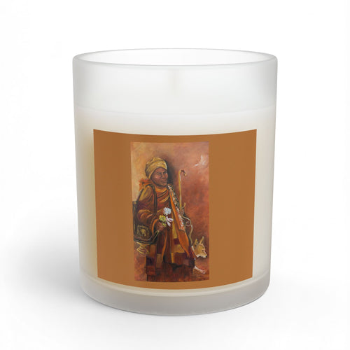 "Walk for Peace" Art Glass Candle — Warm Spiced Scented Decor, 11 oz