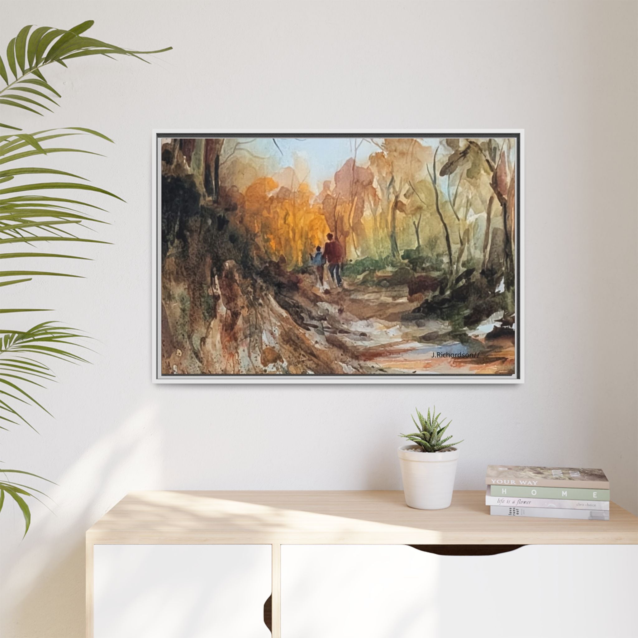 "Into the woods" by JR Framed Matte Canvas,   Multi-color frames)