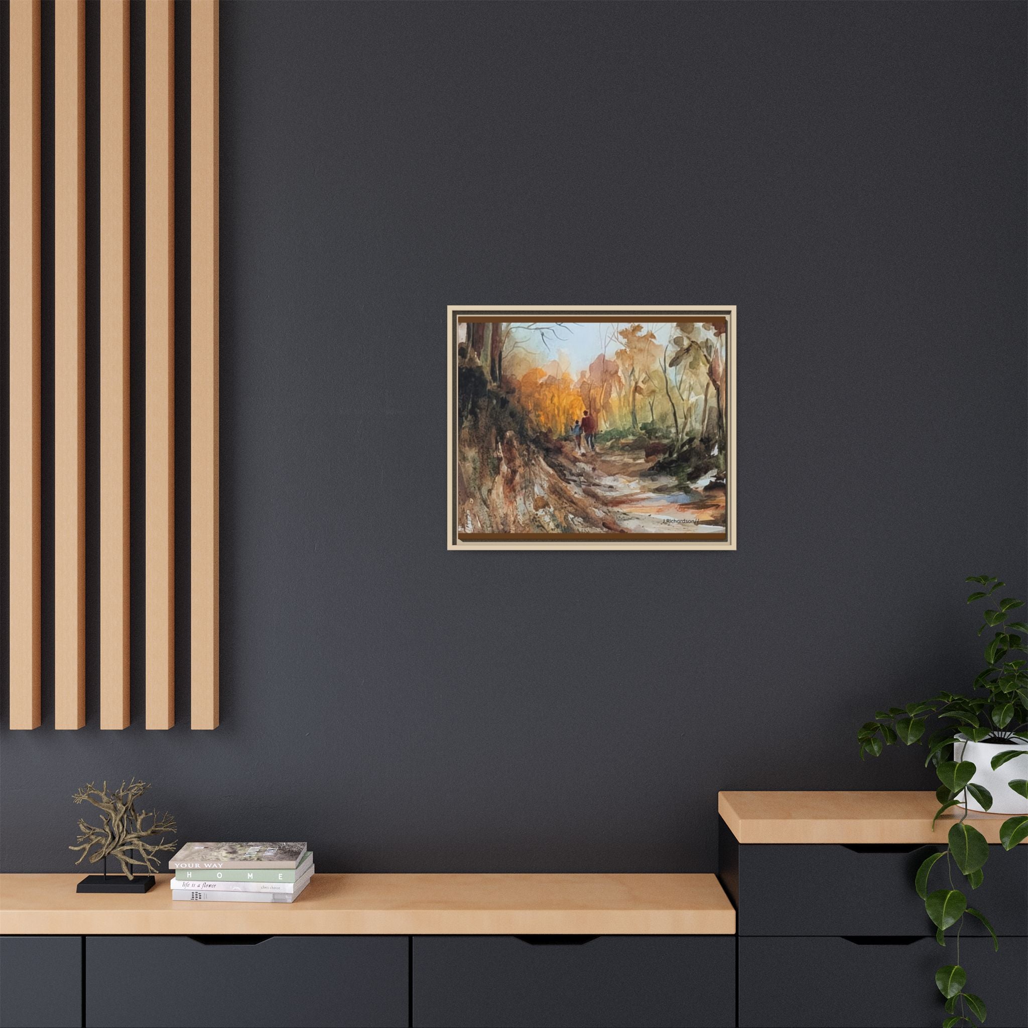 "Into the woods" by JR Framed Matte Canvas,   Multi-color frames)