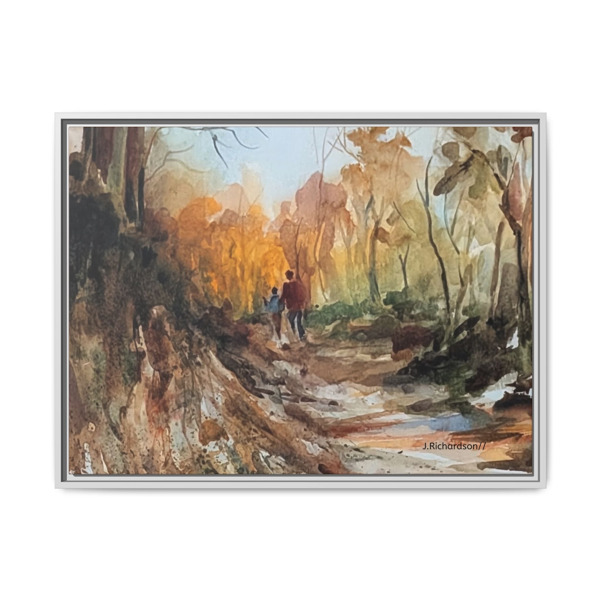 "Into the woods" by JR Framed Matte Canvas,   Multi-color frames)