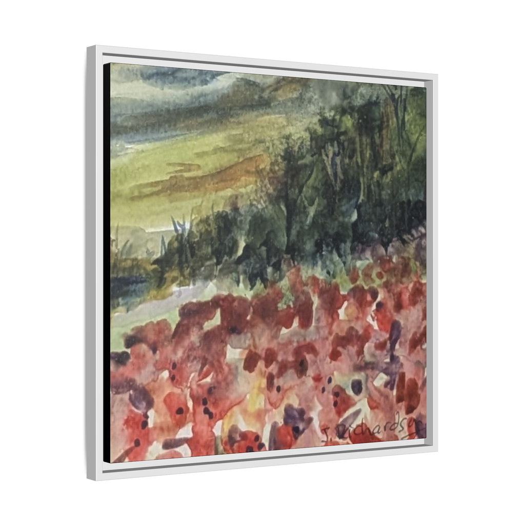 Framed Poppies landscape Matte Canvas,   Multi-color frames)