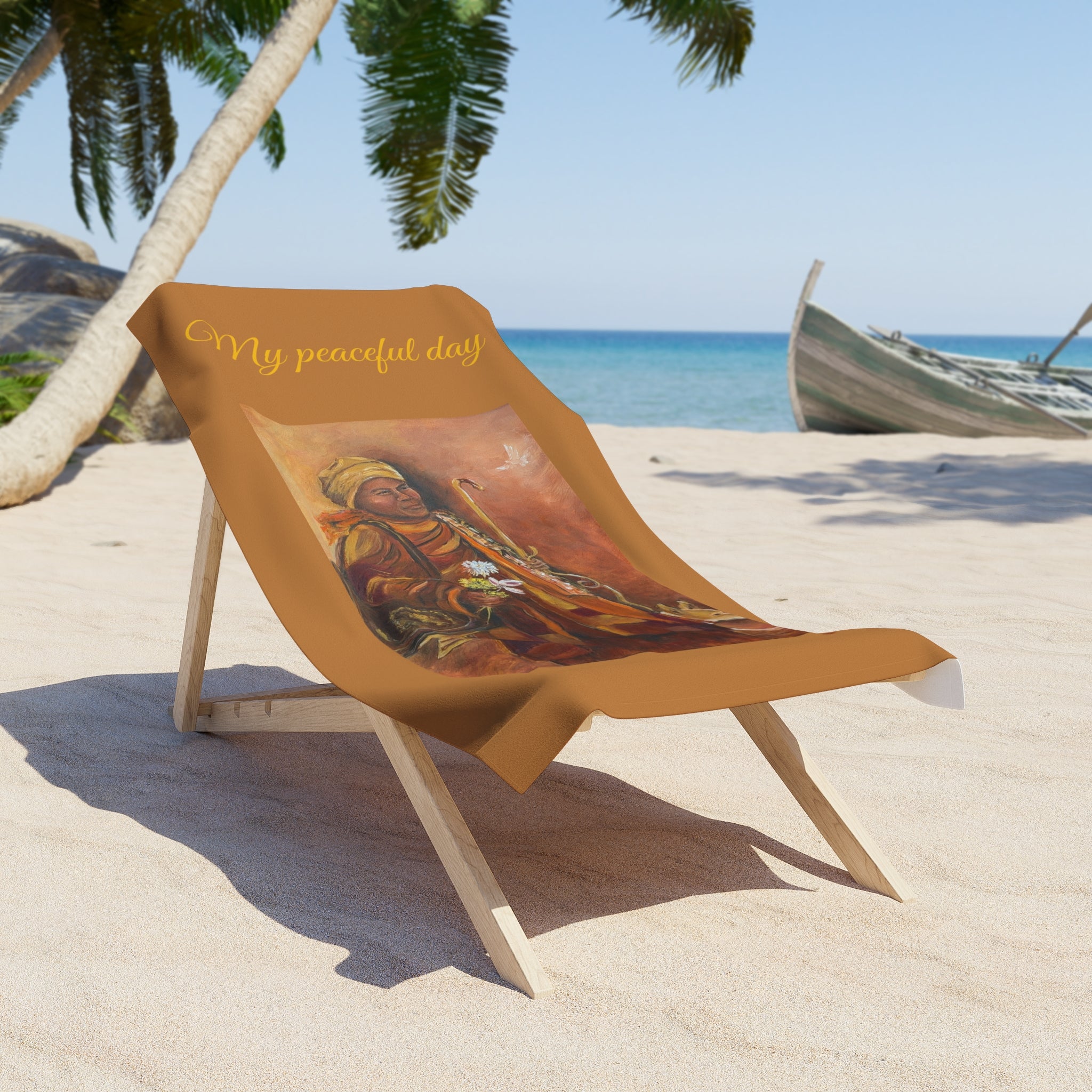 Buddha Meditation Beach Towel — Serene Yoga & Spa Towel with Lotus Motif