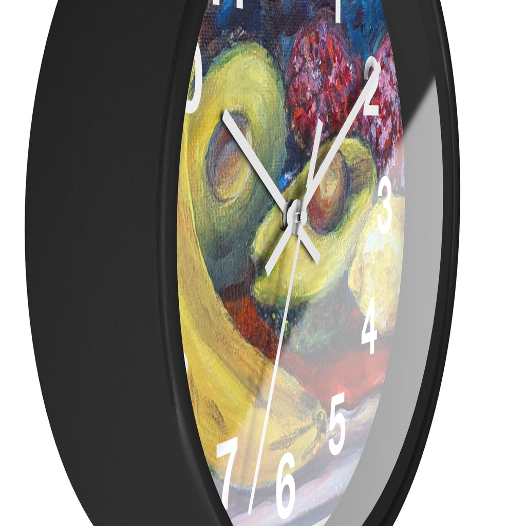Fruit Still Life Wall Clock — Colorful Fruit Art Home Decor