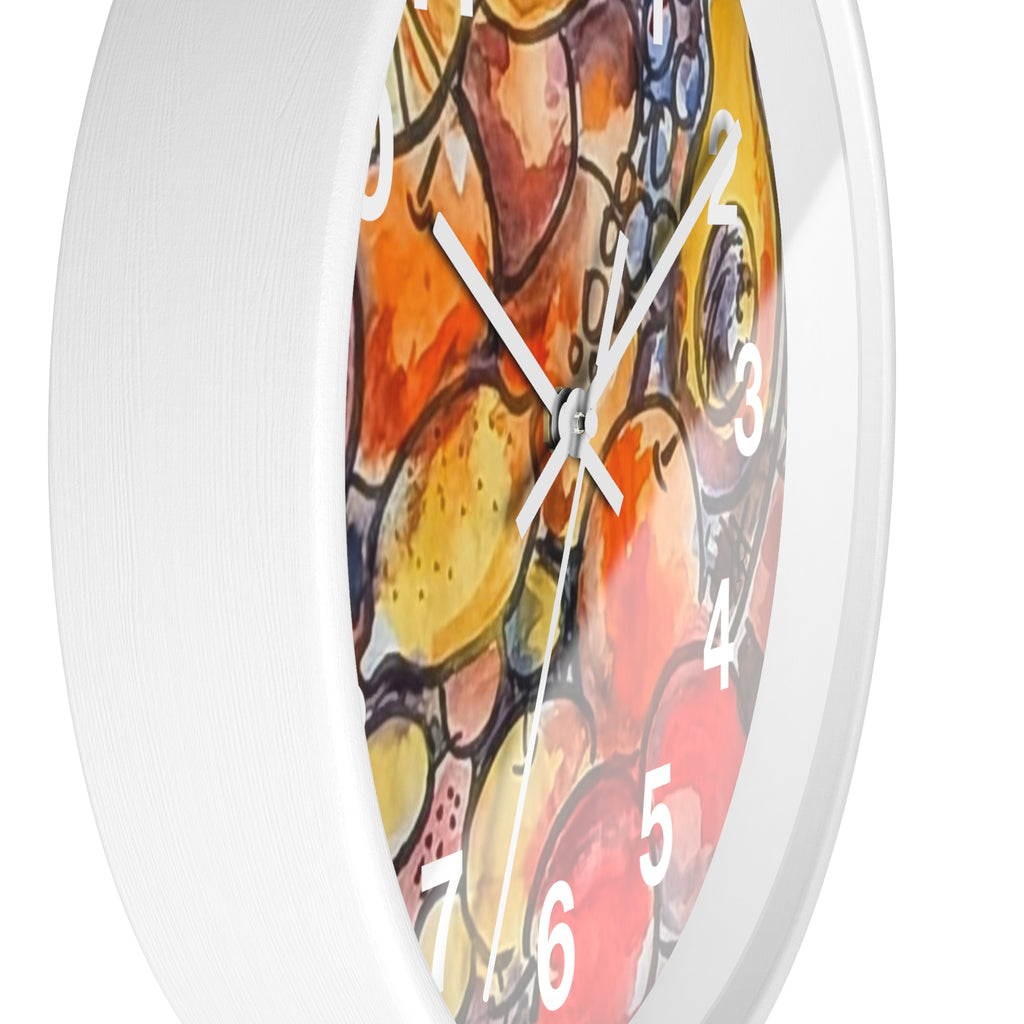 Fruit Watercolor Wall Clock — Bright Kitchen Decorative Clock
