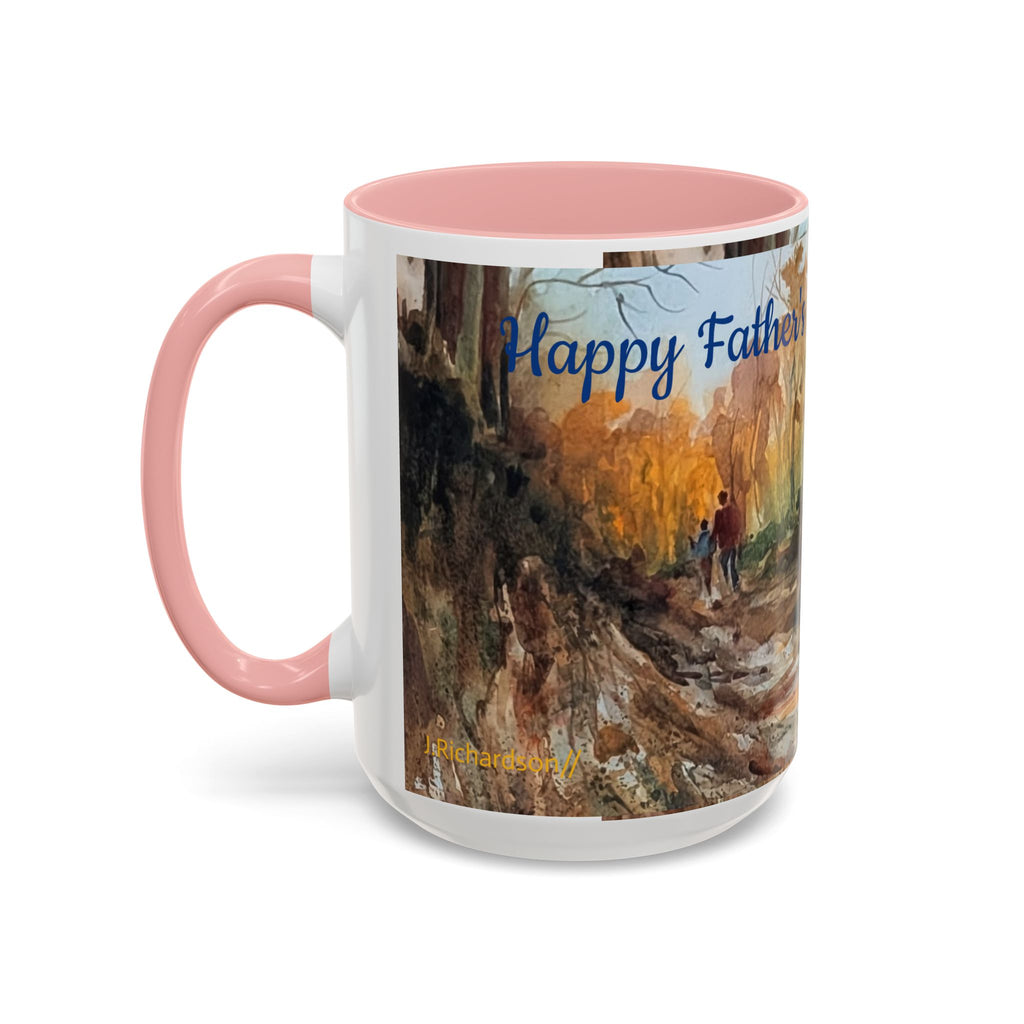 Autumn Woodland Coffee Mug — Painterly Fall Forest Trail Accent Mug