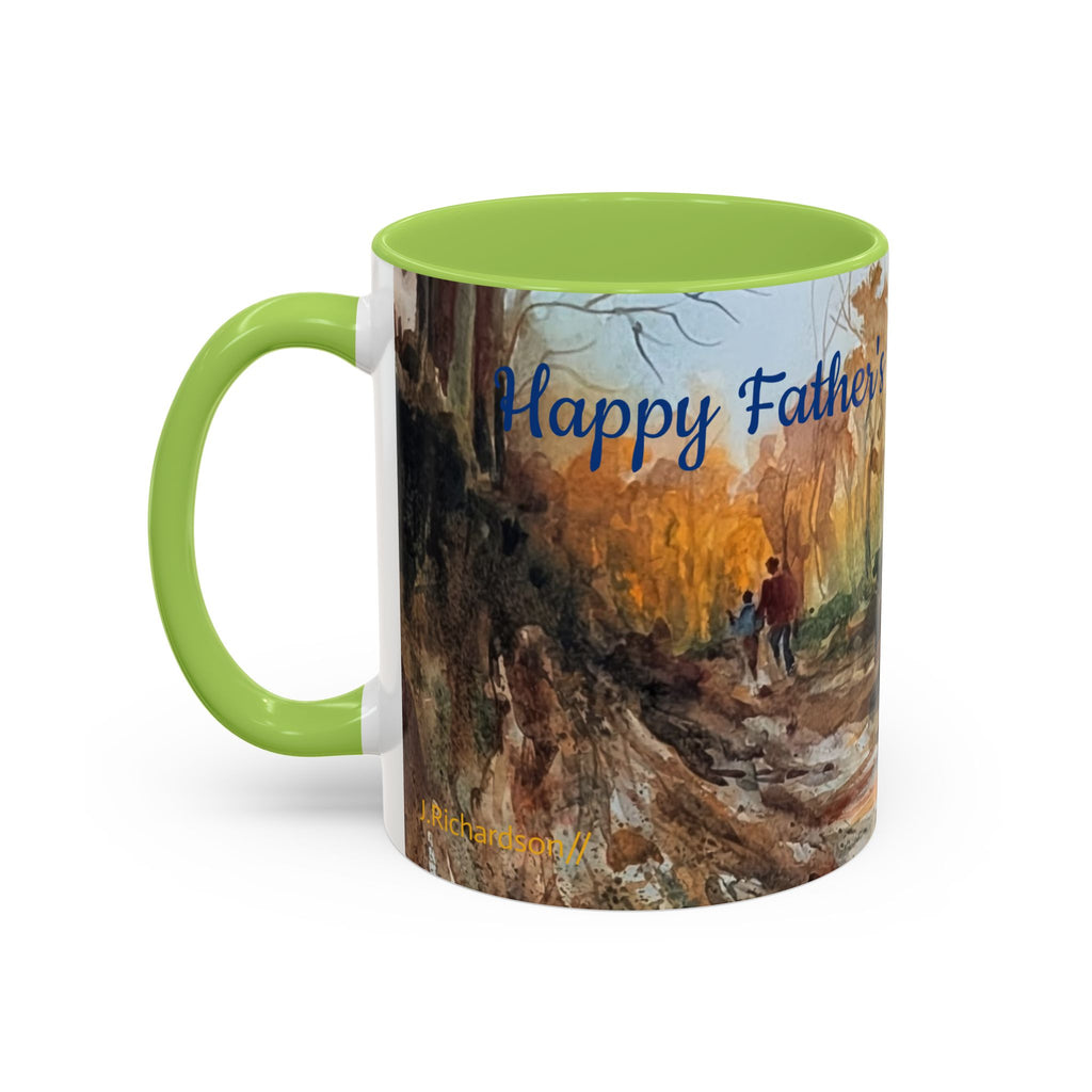 Autumn Woodland Coffee Mug — Painterly Fall Forest Trail Accent Mug