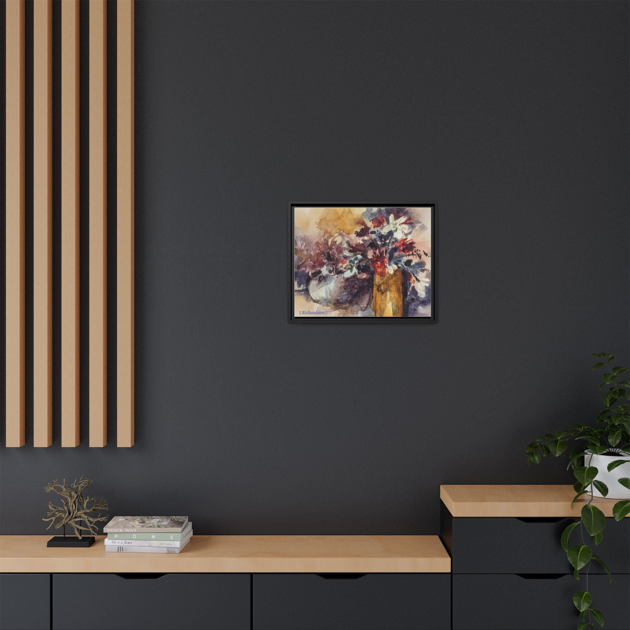 Floral still life Framed Matte Canvas Wall Art