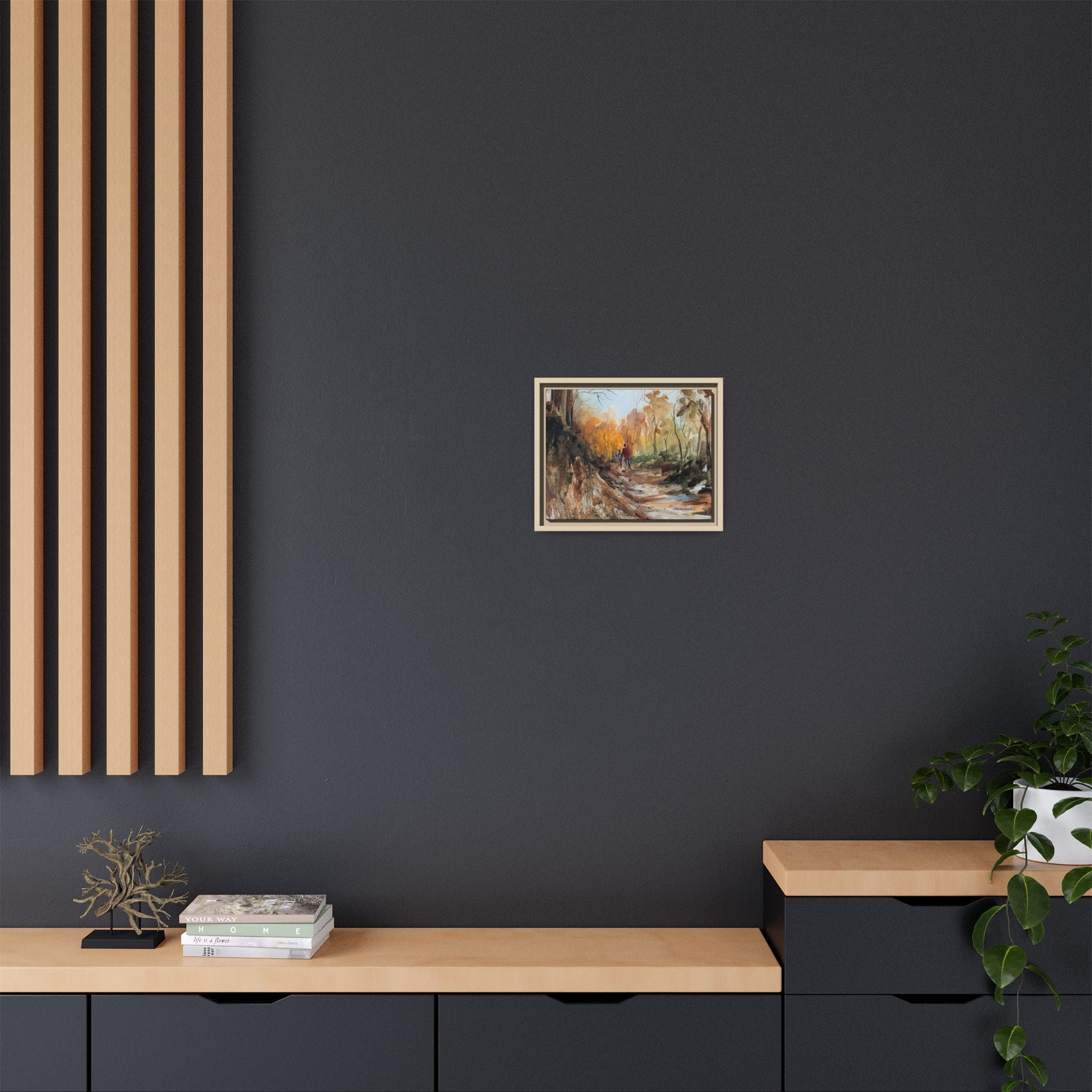 "Into the woods" by JR Framed Matte Canvas,   Multi-color frames)