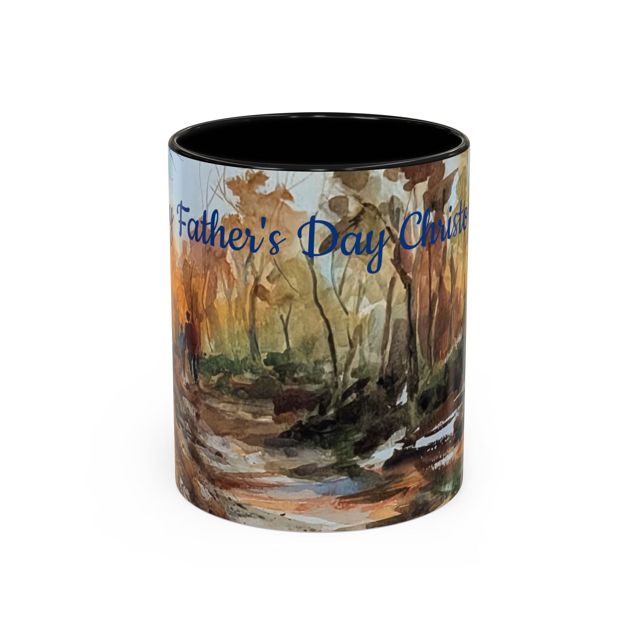 Autumn Woodland Coffee Mug — Painterly Fall Forest Trail Accent Mug