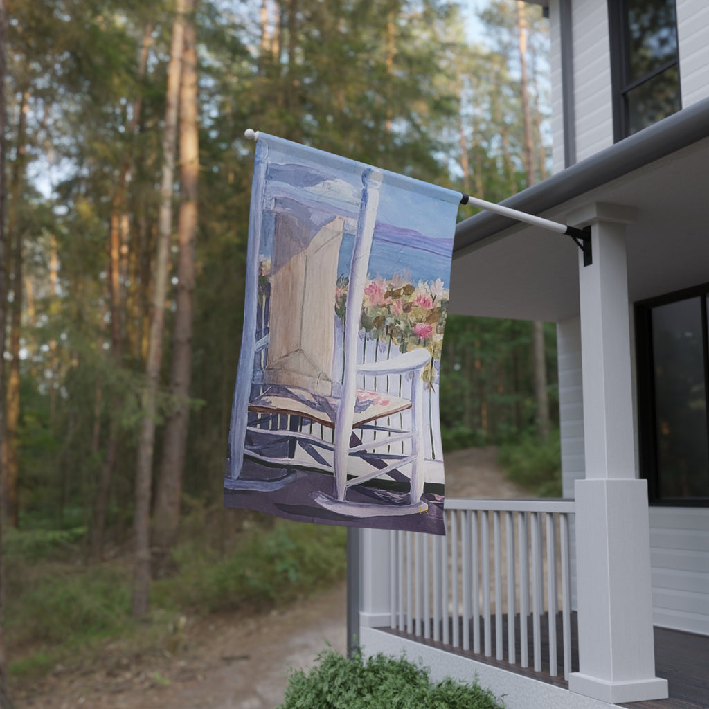Relax in the Rocking Chair on deck House Banner - Outdoor/Indoor Decorative house Flag/banner